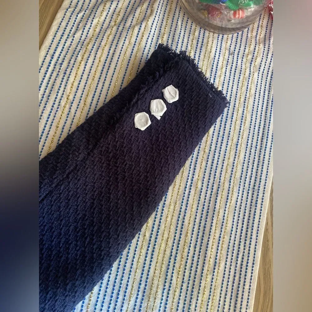 Boden Navy Blue Collared Textured Cotton Blend Jacket Blazer  Sz 2 NWT - Picture 7 of 13